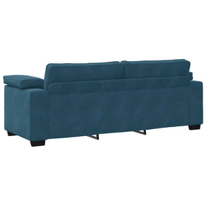 3-Sitzer Sofa Blau Samt 220 cm