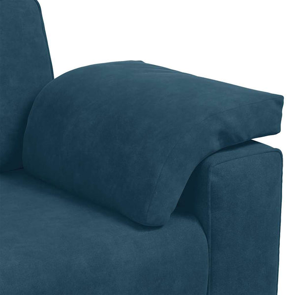 3-Sitzer Sofa Blau Samt 220 cm