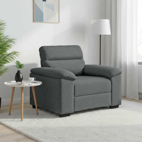 Dunkelgrauer Stoff Sessel 100 cm