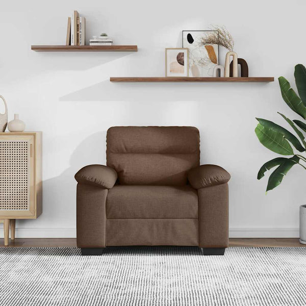 Brauner Stoff Sessel 100x81x84 cm