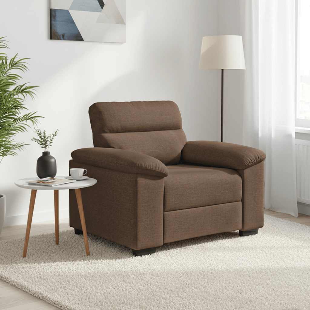 Brauner Stoff Sessel 100x81x84 cm