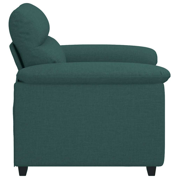Dunkelgrüner Stoff Sessel 100 cm