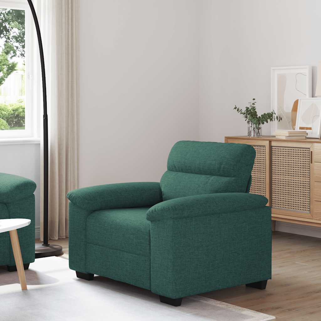 Dunkelgrüner Stoff Sessel 100 cm