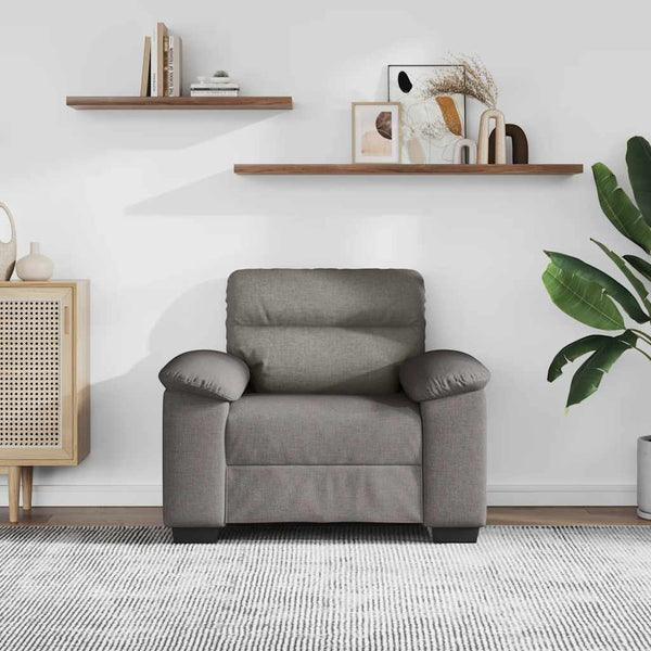 Taupe Sessel Stoff 100x81x84 cm