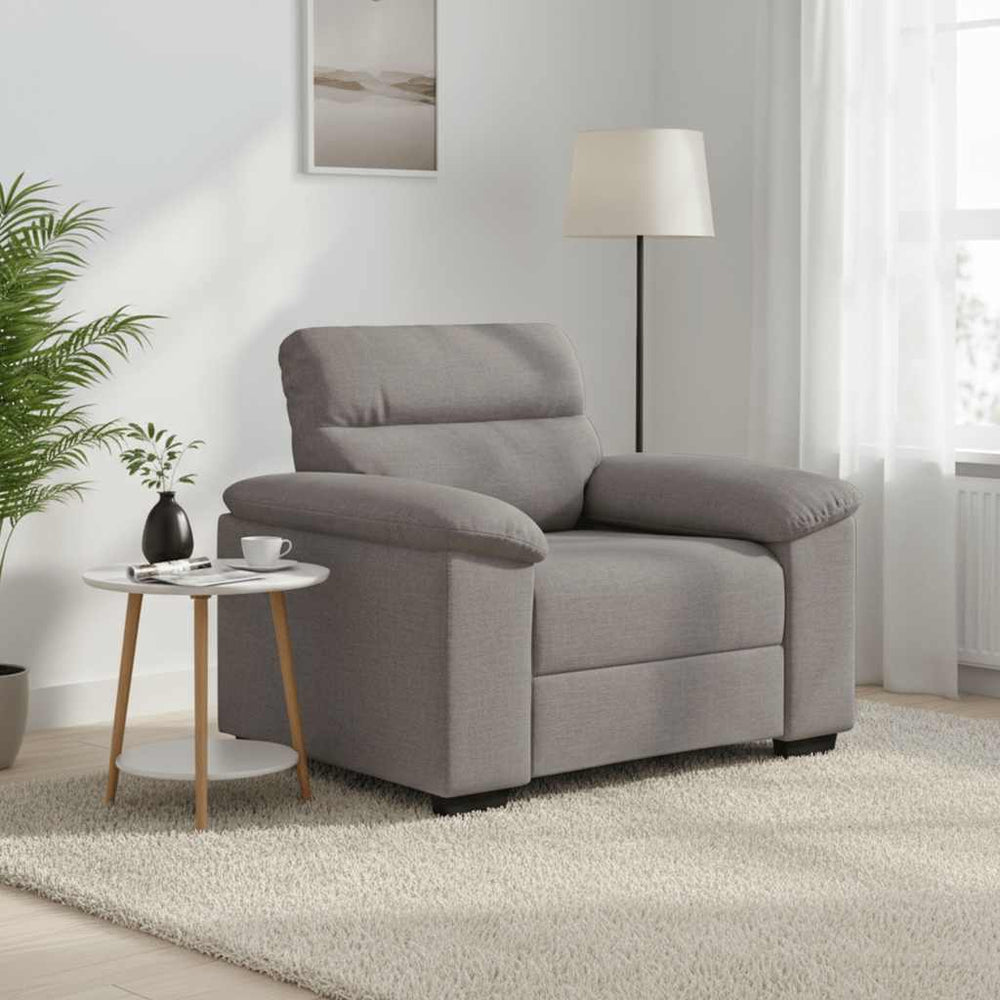 Taupe Sessel Stoff 100x81x84 cm