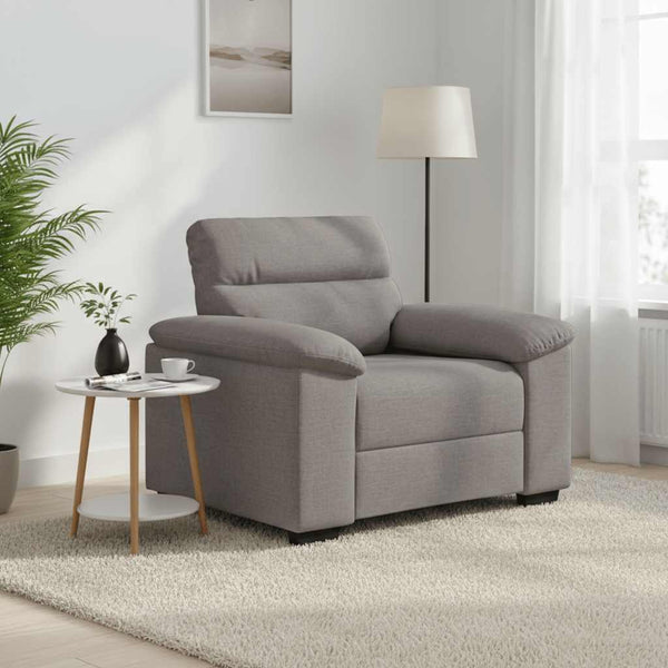Taupe Sessel Stoff 100x81x84 cm