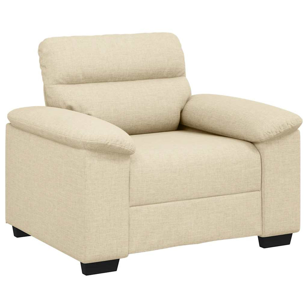 Creme Sessel Stoff 100x81x84 cm