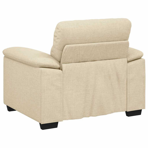 Creme Sessel Stoff 100x81x84 cm