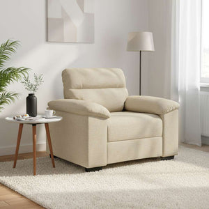 Creme Sessel Stoff 100x81x84 cm