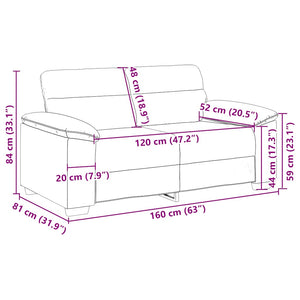 2-Sitzer Sofa Dunkelgrau Stoff 160 cm