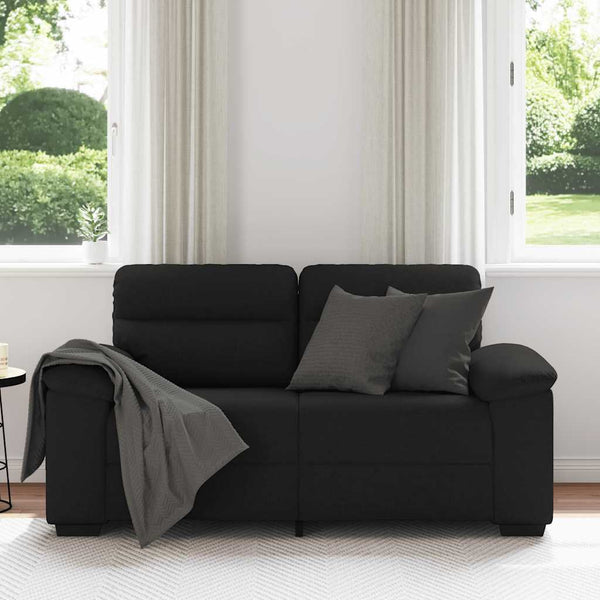 Schwarzes 2-Sitzer Sofa Stoff 160 cm