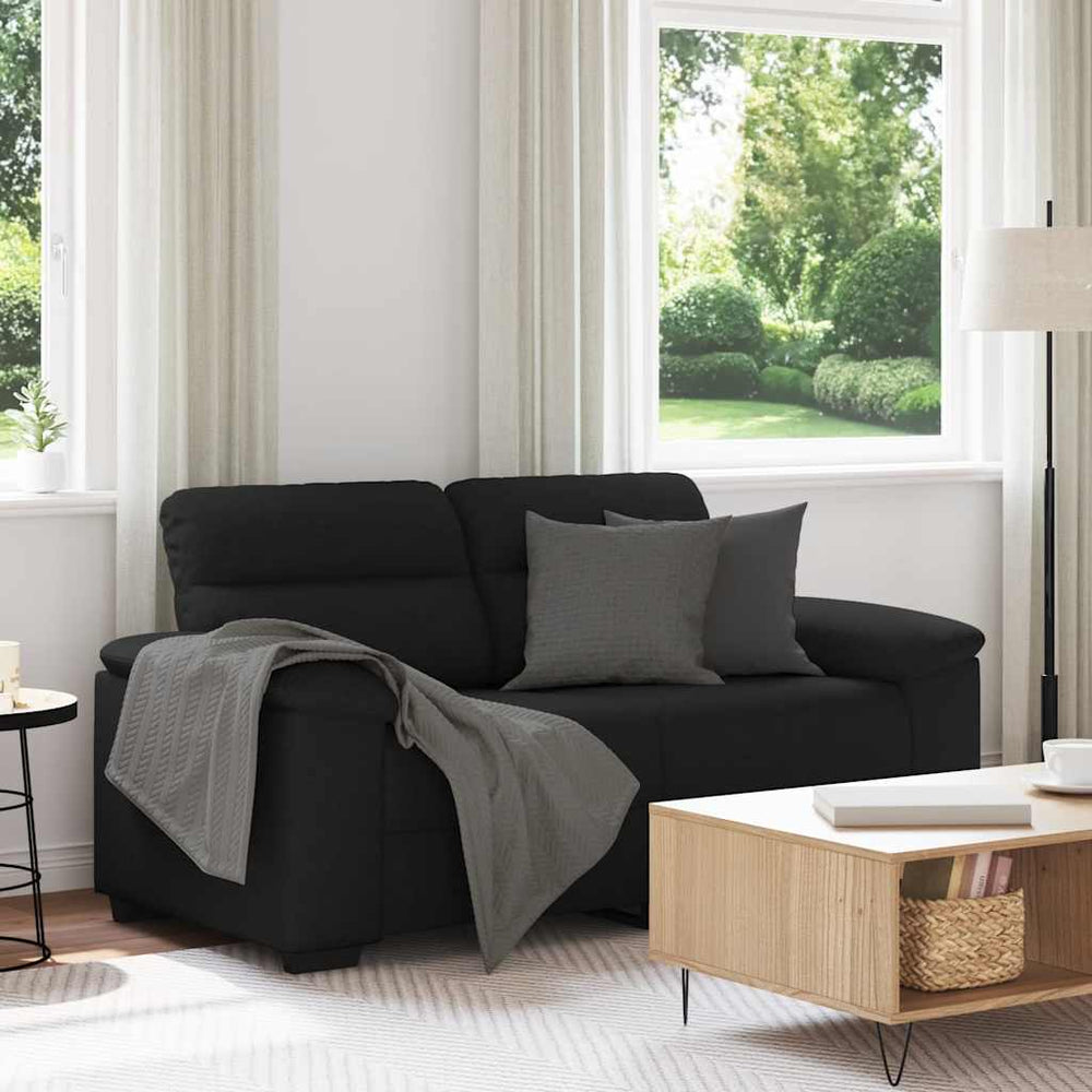 Schwarzes 2-Sitzer Sofa Stoff 160 cm