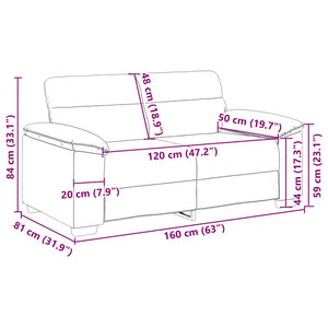 2-Sitzer Sofa Weinrot Stoff 160 cm