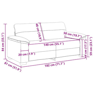 2-Sitzer Sofa Dunkelgrau Stoff