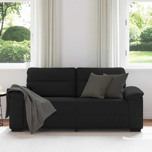 Schwarzes 2-Sitzer Sofa Stoff 180 cm