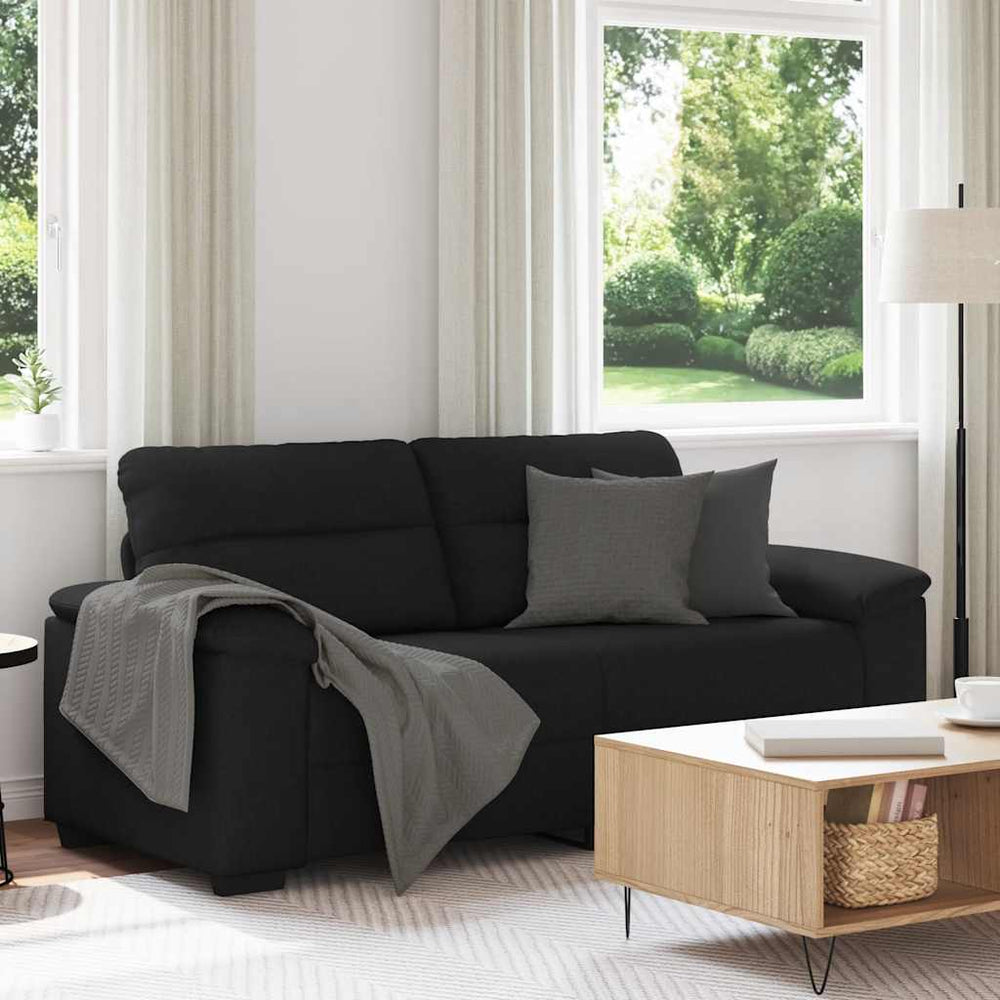 Schwarzes 2-Sitzer Sofa Stoff 180 cm