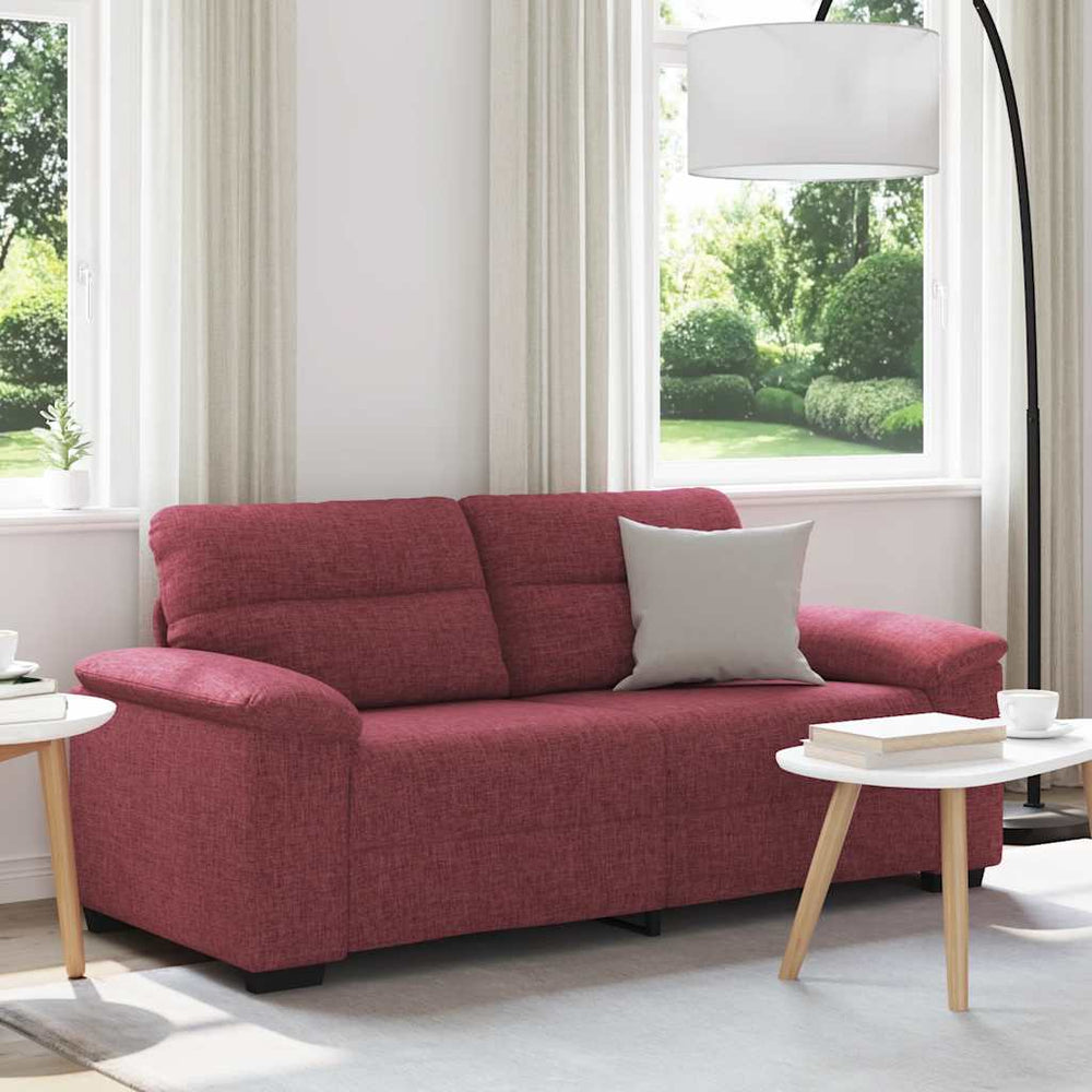Weinrotes 2-Sitzer Sofa aus Stoff