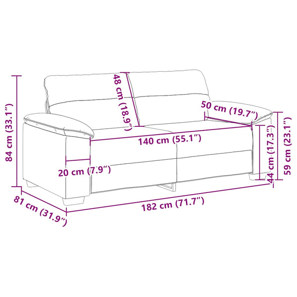 Dunkelgrünes 2-Sitzer Sofa Stoff 180 cm