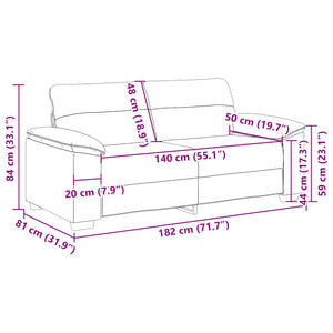 Creme 2-Sitzer Sofa Stoff 180 cm