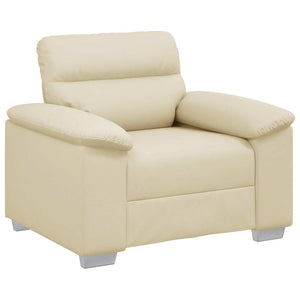 Creme Kunstleder Sessel 100x81x84 cm