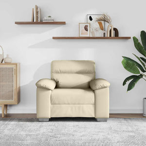 Creme Kunstleder Sessel 100x81x84 cm