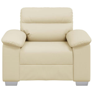 Creme Kunstleder Sessel 100x81x84 cm