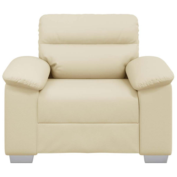 Creme Kunstleder Sessel 100x81x84 cm