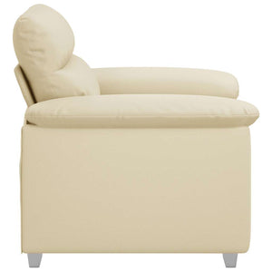 Creme Kunstleder Sessel 100x81x84 cm