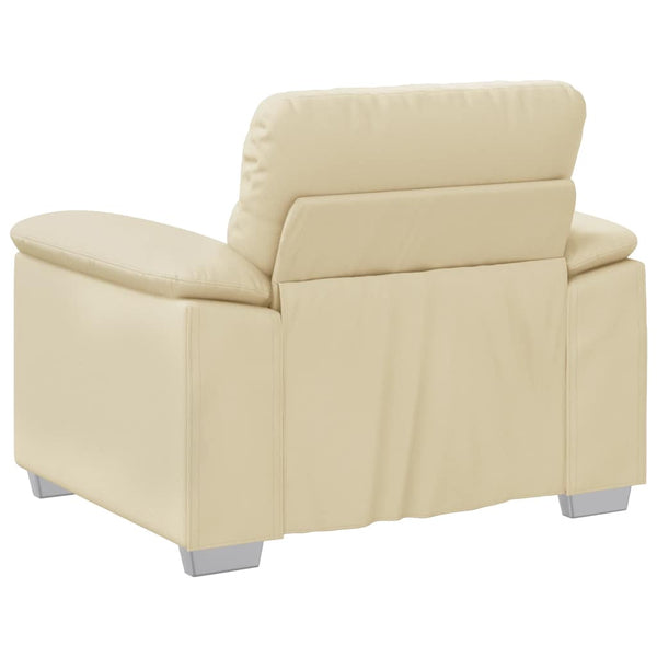 Creme Kunstleder Sessel 100x81x84 cm