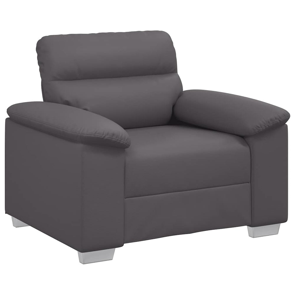 Grauer Kunstleder Sessel 100 cm