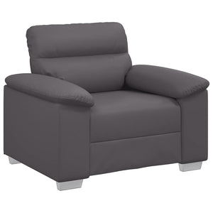 Grauer Kunstleder Sessel 100 cm