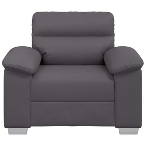 Grauer Kunstleder Sessel 100 cm