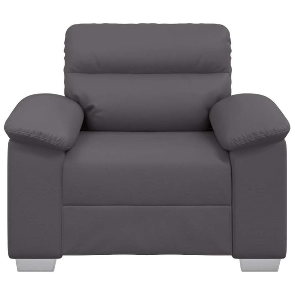 Grauer Kunstleder Sessel 100 cm