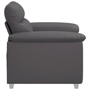 Grauer Kunstleder Sessel 100 cm