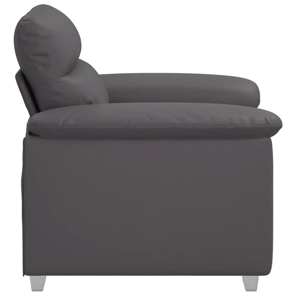 Grauer Kunstleder Sessel 100 cm