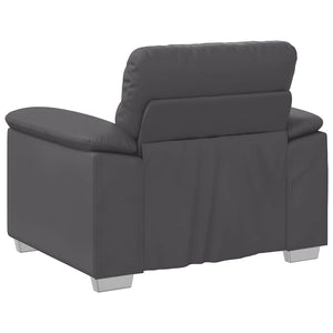 Grauer Kunstleder Sessel 100 cm