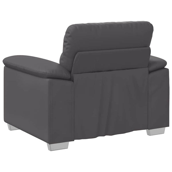 Grauer Kunstleder Sessel 100 cm