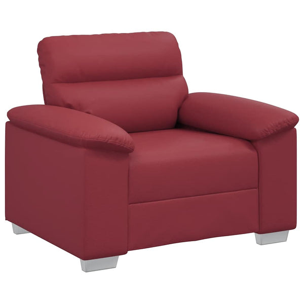 Weinroter Kunstleder Sessel 100 cm