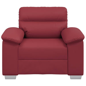Weinroter Kunstleder Sessel 100 cm