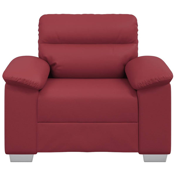 Weinroter Kunstleder Sessel 100 cm