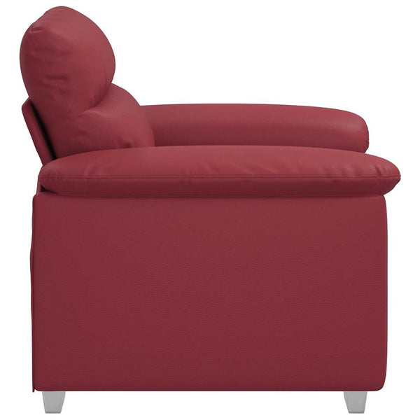 Weinroter Kunstleder Sessel 100 cm