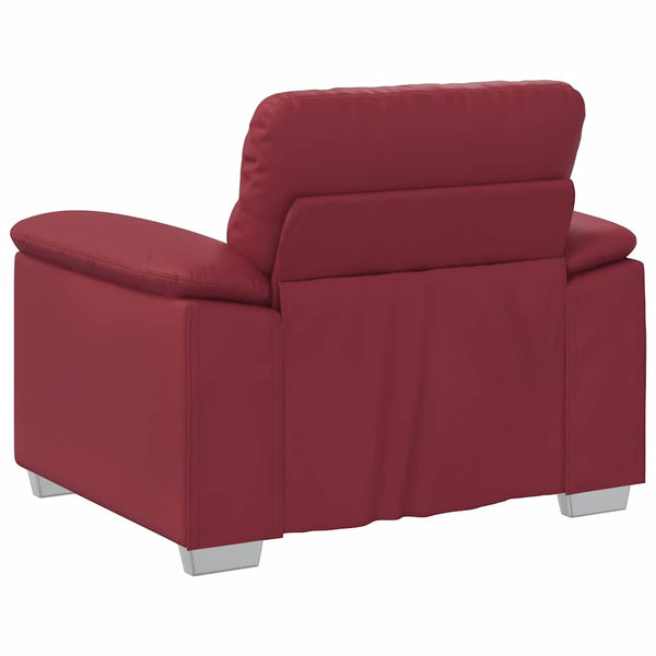 Weinroter Kunstleder Sessel 100 cm