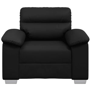 Schwarzer Kunstleder Sessel 100 cm