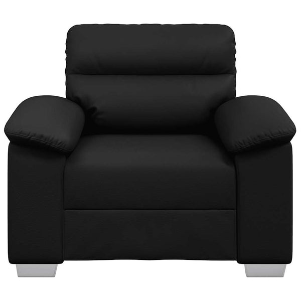 Schwarzer Kunstleder Sessel 100 cm