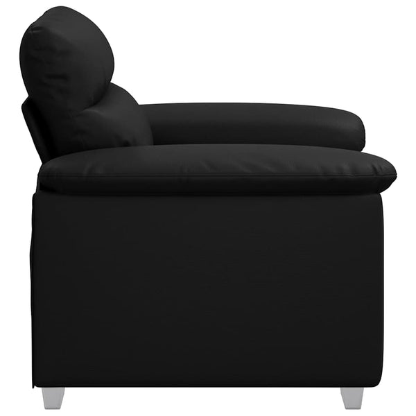 Schwarzer Kunstleder Sessel 100 cm