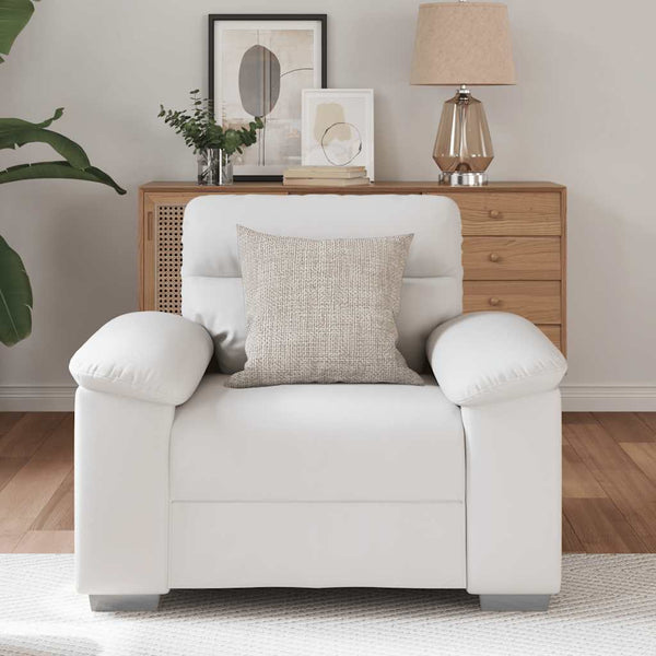 Weißer Sessel Kunstleder 100 cm