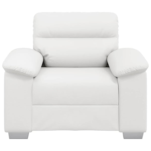 Weißer Sessel Kunstleder 100 cm
