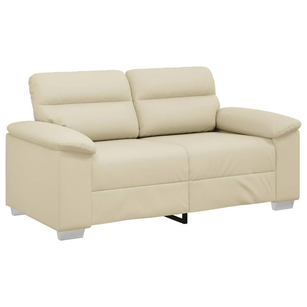 2-Sitzer Sofa Creme Kunstleder 160 cm
