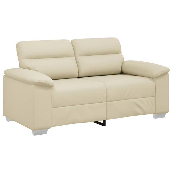 2-Sitzer Sofa Creme Kunstleder 160 cm