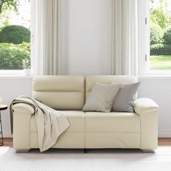 2-Sitzer Sofa Creme Kunstleder 160 cm